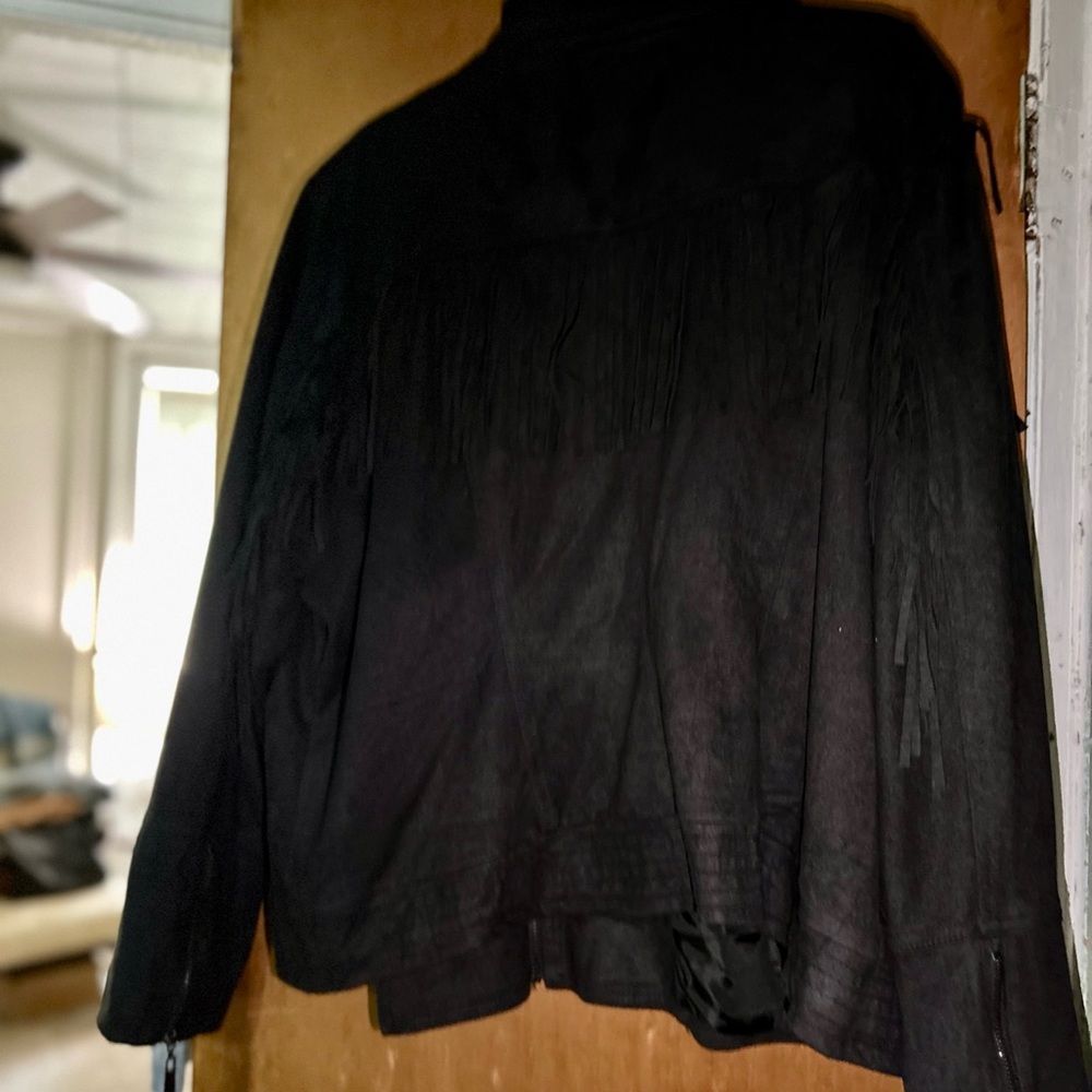 NWT Women’s Faux Suede Fringe Moto Jacket